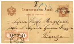 AUSTRIA : 1880 P./Stat 2k Canc. SEBENICO COL VAPORE To VICENZA (ITALY) Taxed On Arrival With ITALIAN POSTAGE DUES 10c (x - Otros & Sin Clasificación