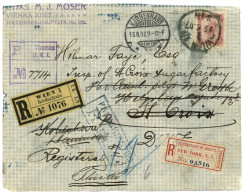 AUSTRIA To DANISH WEST INDIES : 1907 72 Heller + 3h (verso) Canc. WIEN On REGISTERED Envelope (faults) To ST CROIX (DANI - Otros & Sin Clasificación