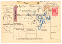 LIECHTENSTEIN : 1905 AUSTRIA 1 Kr. Canc. VADUZ On "BULLETIN D' EXPEDITION" To SWITZERLAND. Scarce. Vvf. - Otros & Sin Clasificación