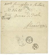 MONTENEGRO To EGYPT : 1882 "AVIS De RECEPTION" + CHARGE To ALEXANDRIA (EGYPT). Verso CATTARO + CORFU + ALEXANDRIEN. Very - Montenegro