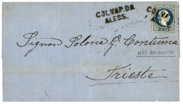 BEYROUTH Via ALEXANDRIA : 1877 10 Soldi Canc. COL. VAP. DA ALESS. On Entire Datelined "BEYROUTH" To TRIESTE. RARE. Super - Eastern Austria