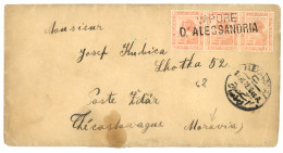 ALEXANDRIA : 1922 5m (x3) Canc. VAPORE D' ALESSANDRIA On Envelope To MORAVIA. Vvf. - Oriente Austriaco