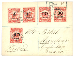 NORTH BORNEO : 1896 4c + 10c + 20c + 30c + 40c On ONE DOLLAR Canc. SANDAKAN On REGISTERED Envelope To GERMANY. Vvf. - Nordborneo (...-1963)