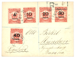 NORTH BORNEO : 1896 4c + 10c + 20c + 30c + 40c On ONE DOLLAR Canc. SANDAKAN On REGISTERED Envelope To GERMANY. Vvf. - Borneo Septentrional (...-1963)