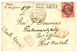 NATAL - Incoming Mail : 1868 FRANCE 80c (n°32) + Boxed TO PAY + "2d" Tax Marking On Envelope From PARIS To PORT NATAL (S - Natal (1857-1909)