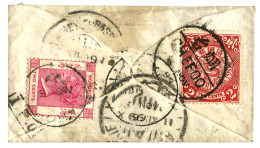 CHINA - PRINTED MATTER Rate (Mixt Franking) To EGYPT : 1899 CHINA 2c Canc. CHEFOO + HONG-KONG 2c Canc. SHANGHAI + Boxed  - Other & Unclassified