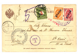 CHINA : 1901 RUSSIA 1k + 3k Canc. CHEFOO On Card Taxed With 5c SWISS POSTAGE DUE. Scarce. Superb. - Other & Unclassified