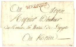 EGYPT - NAPOLEONIC Period : An 9 Extremely Rare Red Cachet BENESOUEF On Entire Letter Datelined "MINIET" To CAIRO. Signe - Otros & Sin Clasificación