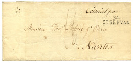 "SARK (SERK) CHANNEL ISLANDS" : 1819 "COLONIES PAR" Manuscrit + 34 ST SERVANon Entire Letter Datelined "SERK 29 Sept 181 - Sonstige & Ohne Zuordnung