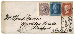 ALEXANDRIA : 1860 1d + 2d + 6d Canc. B01 + ALEXANDRIA (verso) On Cover To LONDON. Vf. - Altri & Non Classificati