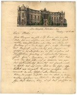 1838 HAMBURG On Entire Letter With Superb LITHO. In Color (DIE KONIGLICHE BIBLIOTHEK) To VIENNA (AUSTRIA). Vvf. - Autres & Non Classés