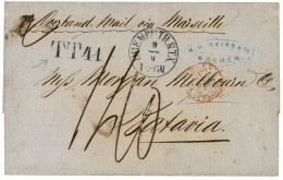 1866 TT41 (scarce) + BREMEN TH & TX + "OVERLAND MAIL Via MARSEILLE" On Entire (no Text) To BATAVIA.  Double Rate. Vvf. - Autres & Non Classés