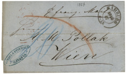 NETHERLAND INDIES Via HAMBURG To AUSTRIA : 1869 HAMBURG + 20 Blue Tax Marking On Entire Letter From BATAVIA To WIEN. Ver - Otros & Sin Clasificación