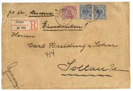 CHINA : 1897 VORLAUFER   2 MARK (v37e) Pair 20pf (v48d)x2 (faults) Canc. SHANGHAI On REGISTERED Envelope To GERMANY. RAR - China (kantoren)
