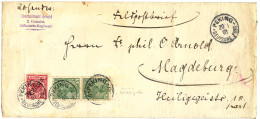 PETCHILI : 1901 Mixt GERMANIA Pair 5pf + GERMAN CHINA 10pf Canc. PEKING On "FELDPOSTBRIEF" To GERMANY. Scarce. Vvf. - China (offices)