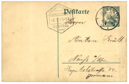 WAR TIME : 1917 P./Stat 4h Canc. LINDI + LOURENCO MARQUES To GERMANY. Verso, Cachet ZENSUR PASSIERT. Light Crease. Vvf. - Africa Orientale Tedesca