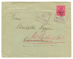 PRISONERS OF WAR :  IEF 1a Canc. By Boxed Cachet PASSED BY CENSOR N°3334 On Envelope To DAR-ES-SALAM. RARE. Superb. - German East Africa