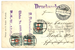 DSWA : 1913 3pf Canc. WINDHUK On Card Taxed With SWISS POSTAGE DUES 1c (x2) + 3c. Vvf. - Duits-Zuidwest-Afrika