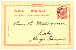 GERMAN CAMEROON - VORLAUFER : 1895 P./Stat 10pf Canc. KAMERUN To BATA (French CONGO). RARE. Vvf. - Kameroen