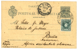 GERMAN CAMEROON : 1904 SPAIN P./Stat 5c + 5c Canc. ZARAGOZA To BUEA KAMERUN With Arrival Cds. Vvf. - Camerun