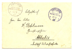 EBOLWOA To ABBABIS (DSWA) : 1907 EBOLWOA + ABBABIS On "FELDPOSTBRIEF" Envelope To ABBABIS GERMAN SOUTH WEST AFRICA. Supe - Kamerun