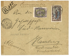 MOLUNDU Via French CONGO : 1909 CONGO 15c + 35c (fault) Canc. OUESSO On REGISTERED Envelope From MOLUNDU To GERMANY. Ver - Kamerun