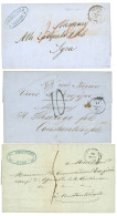 GREECE : 1855/59 2 Covers From SYRA Or SYROS To CONSTANTINOPLE + SALONIQUE French PO To SYRA. Vf. - Other & Unclassified