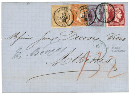 GREECE : 1863 2L+ 10L+ 40L+ 80L + PHASE (light Strike) On Entire Letter With Full Text To ATHENS To PEST (HUNGARY). Stam - Other & Unclassified