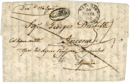 GREECE : 1842 VIA DI MARE On Entire Letter (fragile & Faults) From NAUPLION To  ANCONA. F/Vf. - Andere & Zonder Classificatie