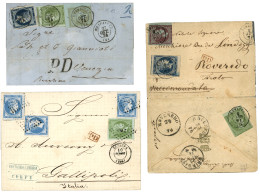 GREECE : 1870/74 Lot 3 Covers To ITALY. Some Faults. Vf. - Otros & Sin Clasificación
