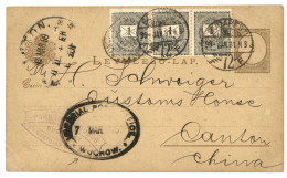 HUNGARY To CHINA : 1899 P./Stat 2k +1k (x3) Canc. BUDAPEST + Dollar Shop CANTON + IMPERIAL POST OFFICE WUCHOW To CANTON  - Other & Unclassified