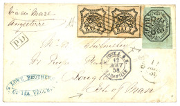 PAPAL STATES To ISLE OF MAN : 1858 PAPAL STATES 6B + Pair 8B On Envelope To DOUGLAS (ISLE Of MAN). Rare Destination. Sup - Papal States