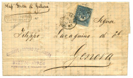 ITALIAN SHIP From ARGENTINA : 1887 ARGENTINA 12c Canc. BUENOS-AIRES + Extremely Scarce Boxed Cachet CASSETTE POSTALI / S - Zonder Classificatie