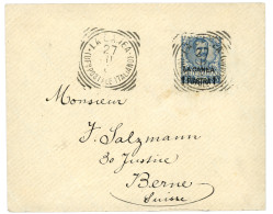 ITALIAN P.O. - CRETE : 1901 1P On 25c Canc. LA CANEA On Envelope To SWITZERLAND. Rare. Vf. - Autres & Non Classés