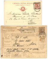 1905 P./Stat 20p On 10c C. JANINA To PARIS And 1907 60c Canc. MASSAUA ERITREA On BULLETIN EXPEDITION. Vf. - Autres & Non Classés