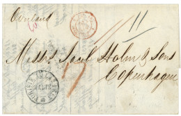 BATAVIA To DENMARK : 1847 PURIFIE LAZARET MALTE + "OVERLAND" On Entire Letter Datelined "BATAVIA" To COPENHAGEN (DENMARK - Indie Olandesi