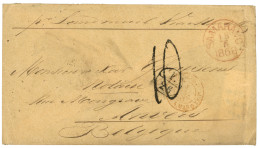 "F./26 Exchange Marking" : 1868 SAMARANG + F./26 Exchange Marking On Envelope To ANVERS (BELGIUM). Extremely Rare Combin - Niederländisch-Indien