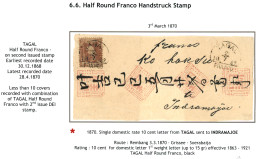 TAGAL : 1869 10c (n°2) Canc. Half Round TAGAL /FRANCO  On Envelope (Only 2 Flaps On Reverse) To INDRAMAJOE. RARE. Only 6 - Netherlands Indies