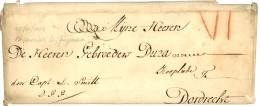 SURINAM : 1754 "VI" Red On Entire Letter Datelined "PARAMARIBO" To DORDRECHT. Vvf. - Surinam ... - 1975