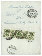 RUSSIA - CHINESE EASTERN RAILWAY : 1910 2k (x5) Canc. T.P.O Cds VLADIVOSTOK 264 HARBIN On Reverse Of Envelope To SWITZER - Cina