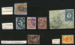 RUSSIAN LEVANT : Lot Of 7 Stamps With Rare Cancellations (ROPIT INEBOLI, Boxed FRANCO , LLOYD AUSTRIACO ...). Vf. - Levant