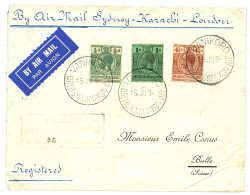 SOLOMON ISLANDS : 1934 1/2d+ 4 1/2d + 1 Shilling On AIRMAIL Cover From VANIKORO To SWITZERLAND. Vvf. - Salomonseilanden (...-1978)