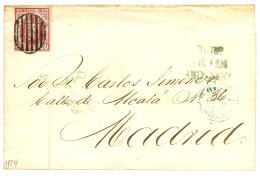 SPAIN - GIBRALTAR : 1854 SPAIN 4c With 4 Large Margins Canc. On Cover From GIBRALTAR To MADRID. Vvf. - Autres & Non Classés