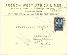 SPAIN : 1937 NIGERIA 3d Canc. LAGOS + Spanish Censor CENSURA MILITAR + VIVA ESPANA /ARRIBA ESPANA On Envelope To LIBREVI - Autres & Non Classés