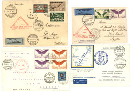 SWITZERLAND - ZEPPELIN : 1929/33 Lot 4 Covers GRAF ZEPPELIN To PORT-SAID, BOMBAY, PARAGUAY, TEL-AVIV. Vvf. - Other & Unclassified