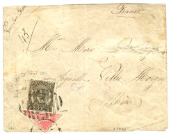 TONGA : 1893 Bisect 1d + 2d Canc. On Envelope (name Erased) To FRANCE. Verso, 2 Strike Of The German Cachet Of APIA (29. - Tonga (...-1970)