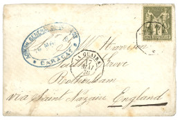 VENEZUELA : 1878 FRANCE 1F Canc. LA GUAIRA + CARACAS On Envelope To ENGLAND. Vf. - Venezuela