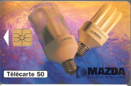 CARTE-PUCE-PRIVEE-PUBLIC- 50U-EN-743-09/93-GEMA-Avec 2eLogo-MAZDA-1-Lampes Compacts-V° Série 11001-R° Glacé-UTILISE-TBE- - 50 Units