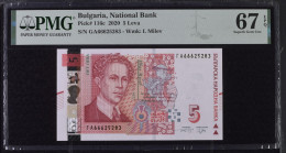 5 Leva BULGARIA 2020 UNC PMG 67 EPQ - Bulgarie