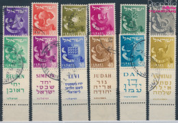 Israel 119-130 Mit Tab (kompl.Ausg.) Gestempelt 1955 Freimarken: Embleme (10251959 - Usados (con Tab)
